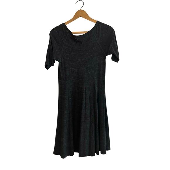 Ganni x Anthropologie Charcoal Scoop Neck Fit Flare Mini Cotton Dress Small - Picture 4 of 6
